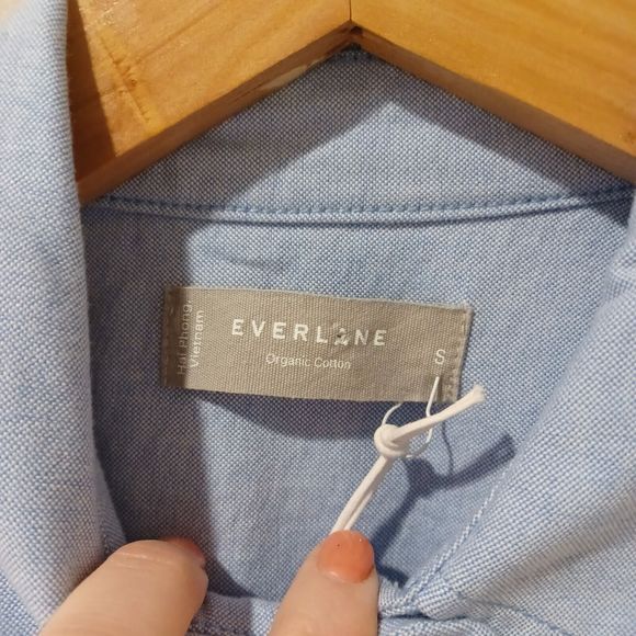 NWT Everlane Oxford Shirt Dress Blue Belted Organic Cotton Oversized Preppy S - Picture 8 of 12